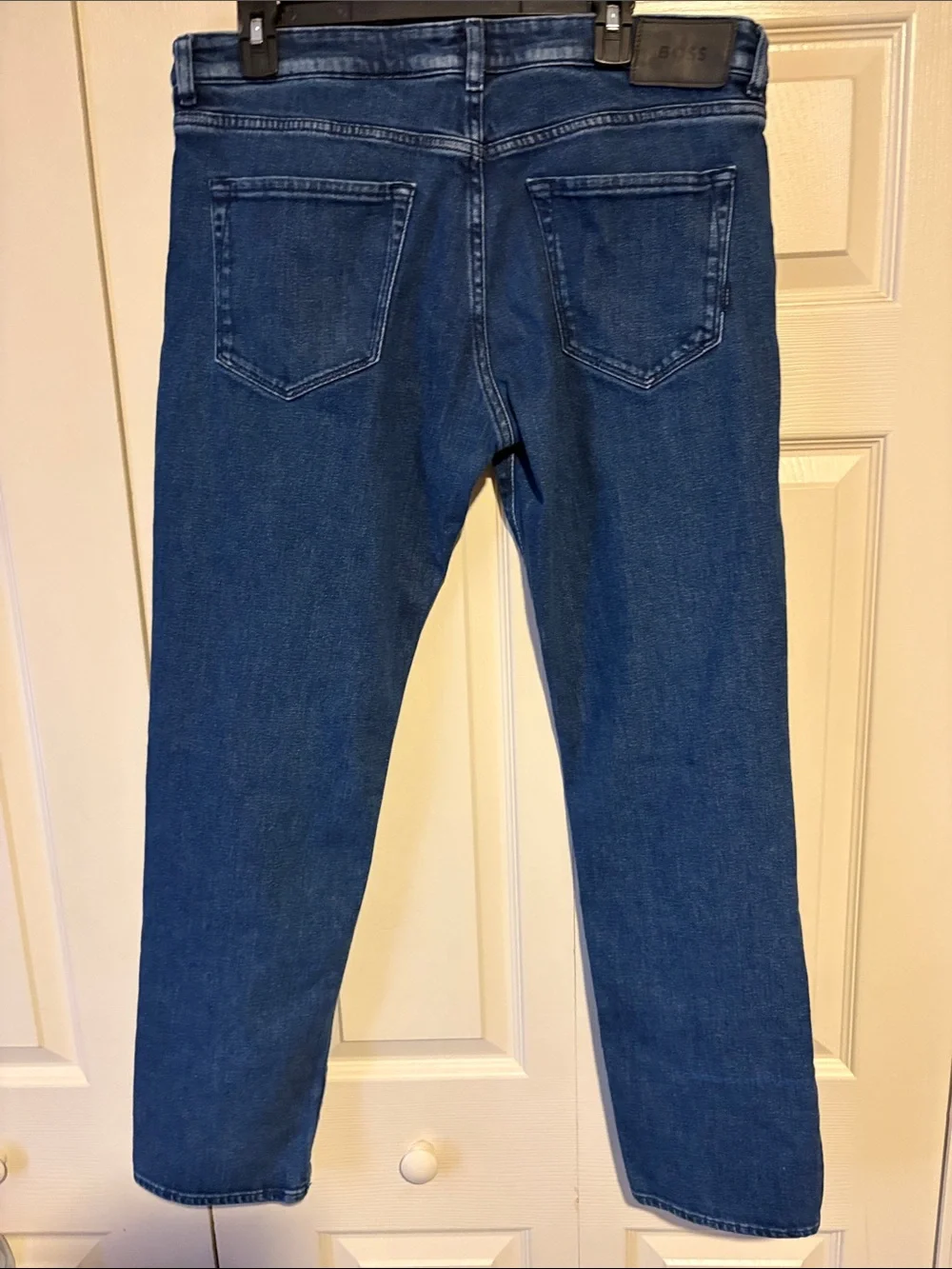 Hugo Boss Men's Straight Leg Jeans in Deep Blue Denim